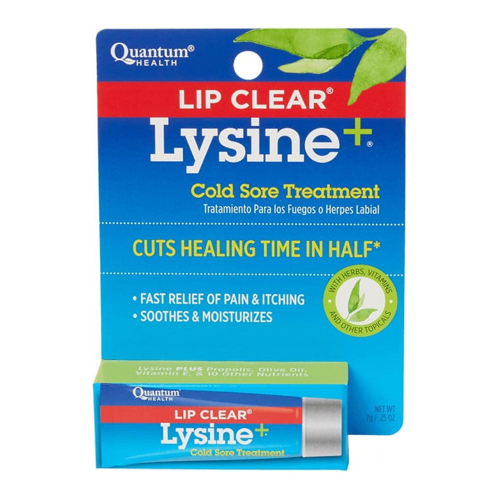 Lysine Plus Cold Sore Treatment Lip Clear Ointment By Quantum, 0.25 Oz